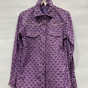 Purple western top